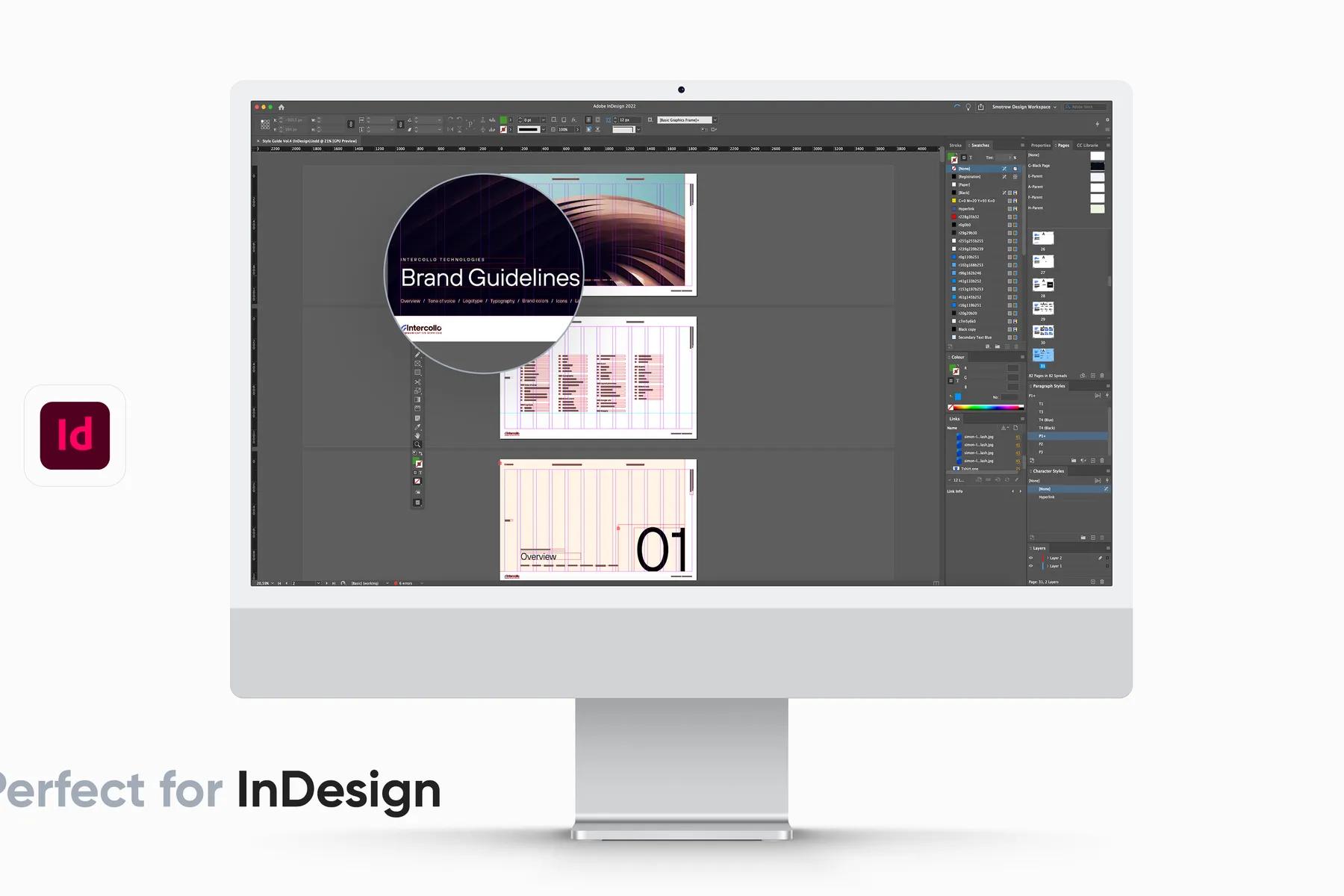 82-Page Brand Guidelines Template for InDesign