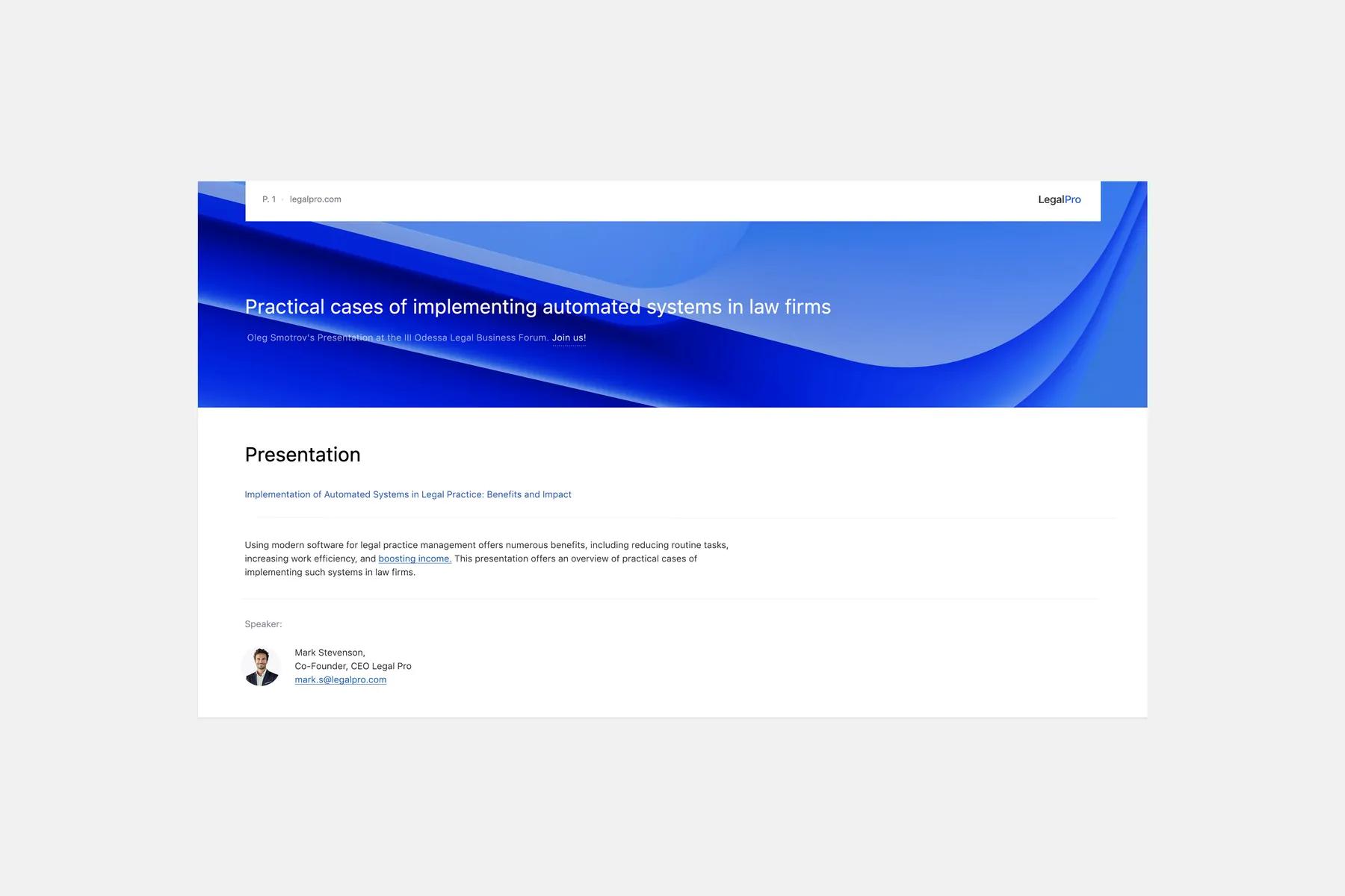 Software Company Presentation Template for Keynote