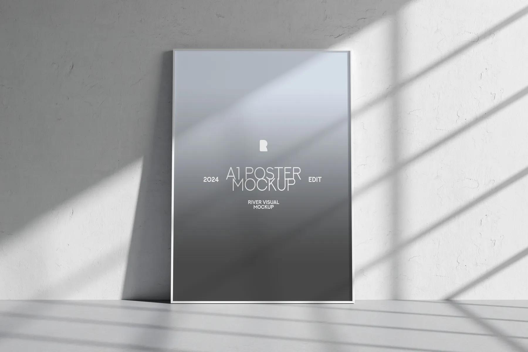 Poster Frame Mockup - White Room A1 Size Poster