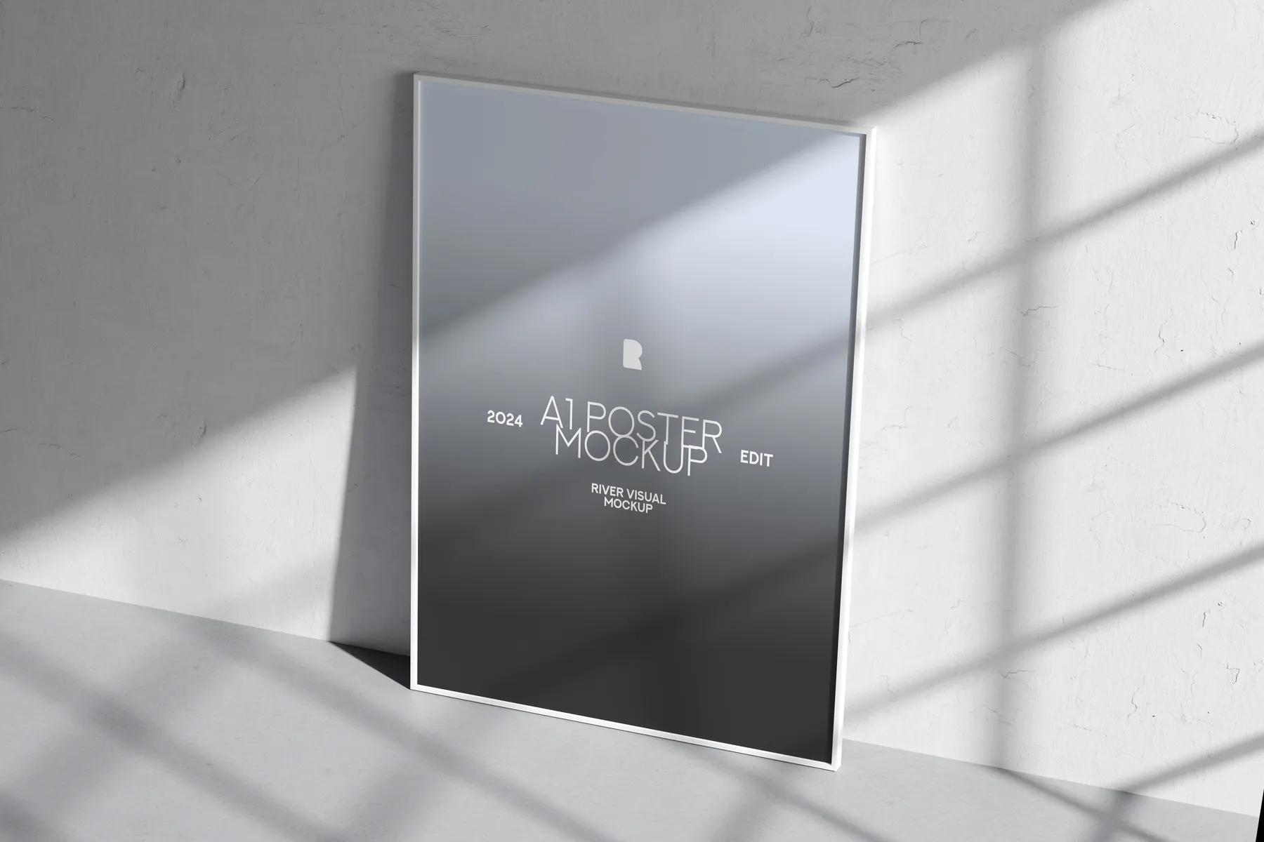 Poster Frame Mockup - White Room A1 Size Poster