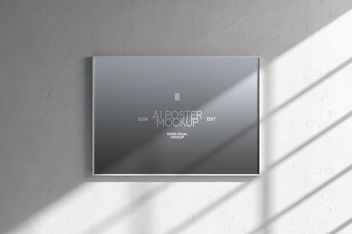 Poster Frame Mockup - White Room A1 Size Poster