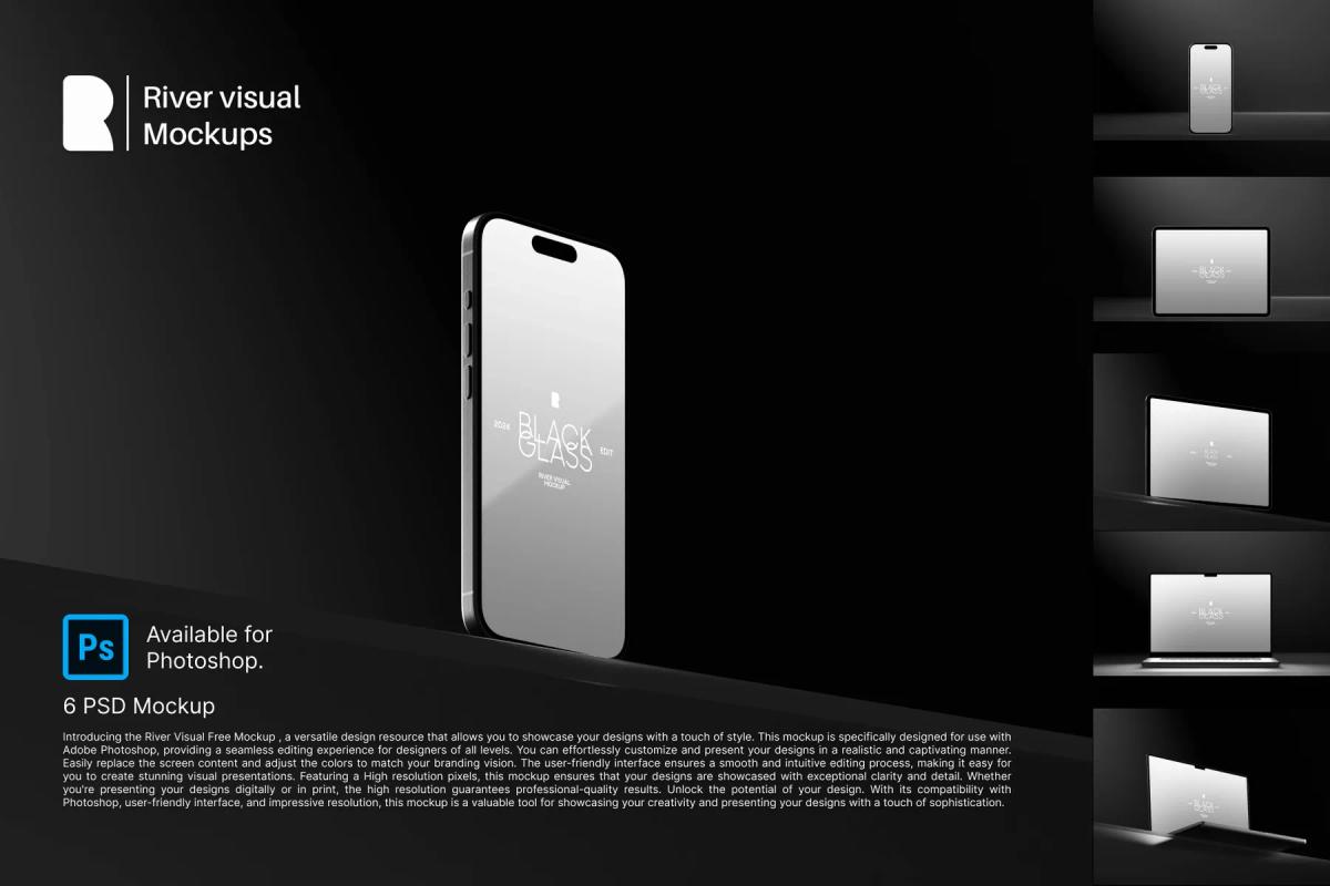 Device Mockup - Black Glass Series