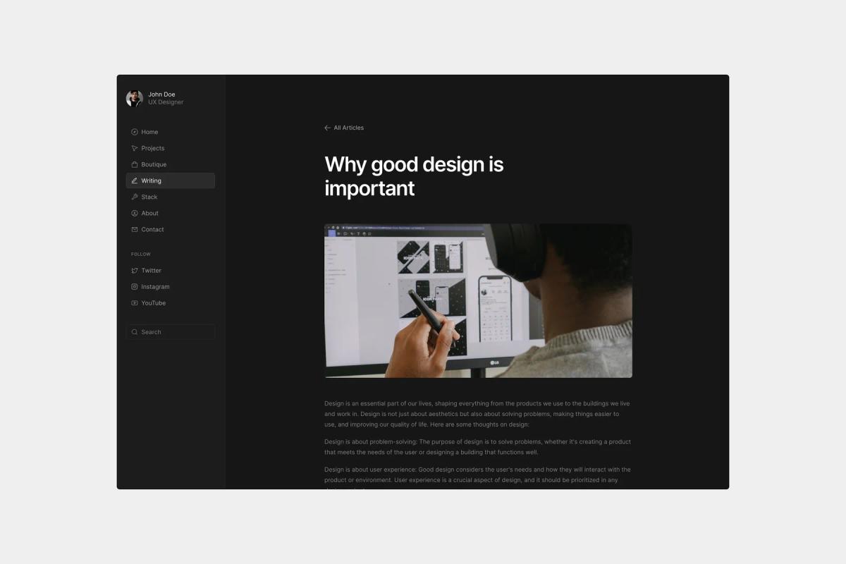 With DashFolio, a dashboard-styled portfolio website template built for Framer, you can present yourself in ideal shape online.