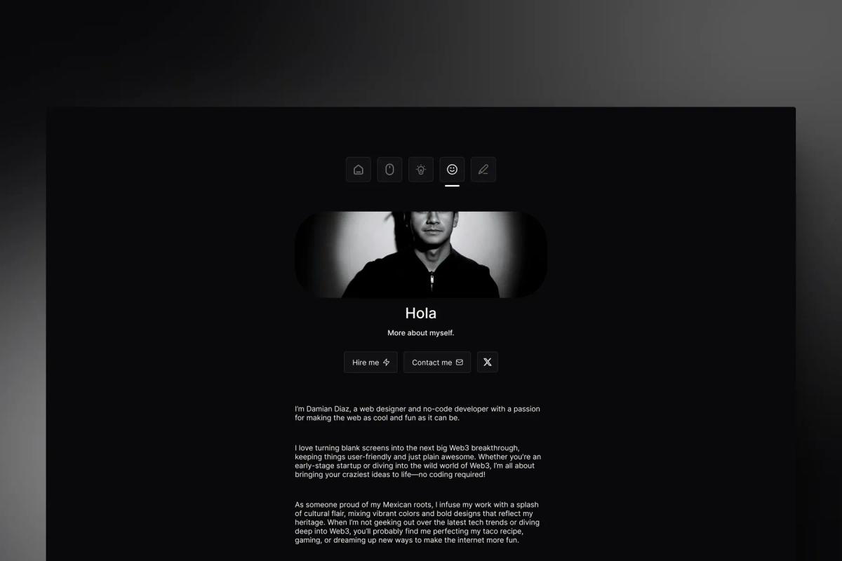 Diaz - Personal website template for Framer.