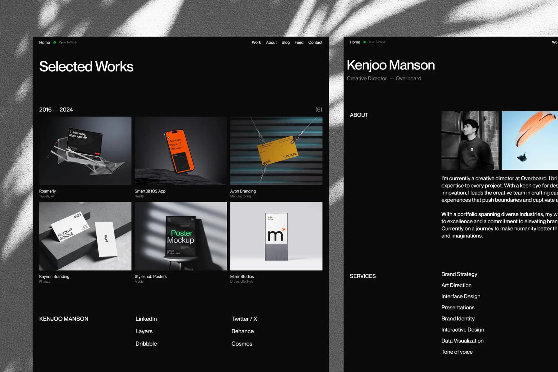 Kenjoo - Sleek Modern Framer Portfolio Template