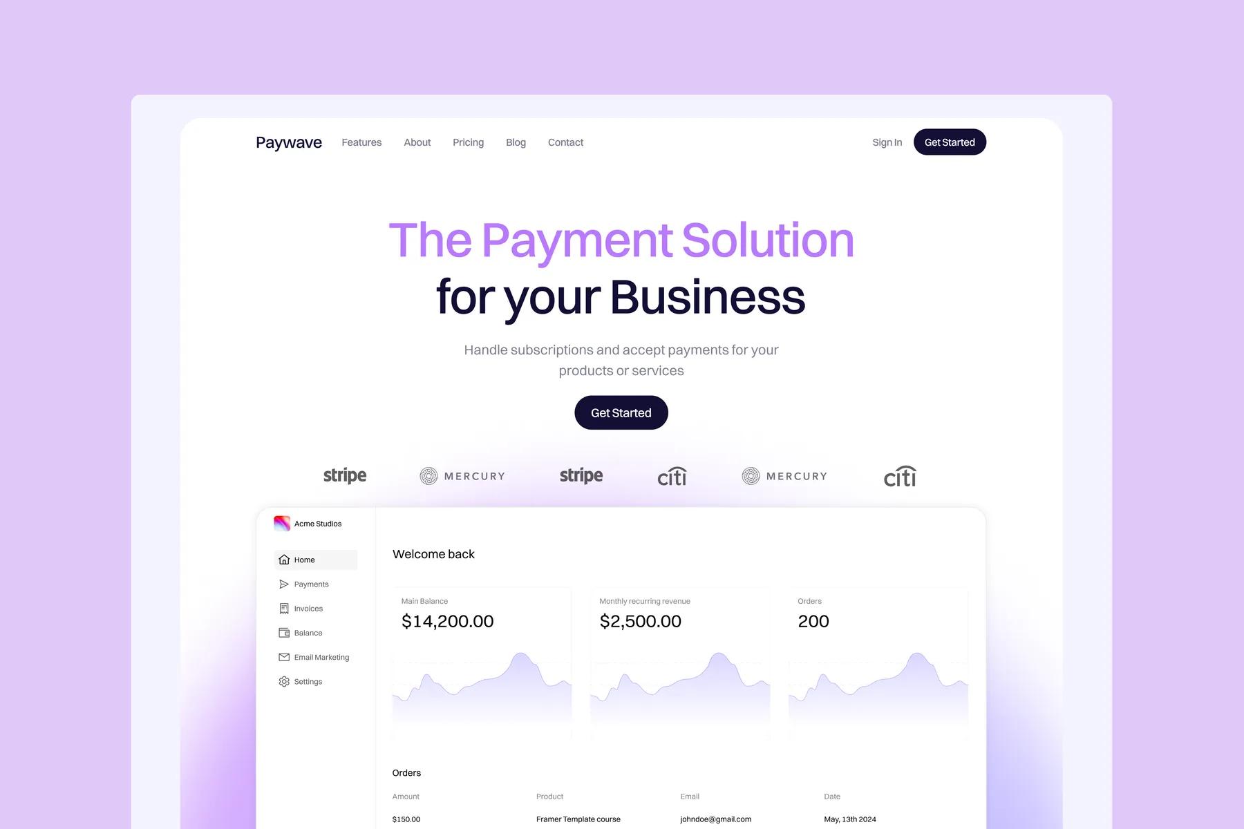 Paywave - Multipage Framer Website Template