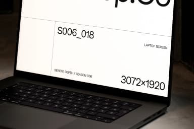 Close-up mockup of an open laptop screen with a bright interface, displaying SédShop.Co branding and design elements.