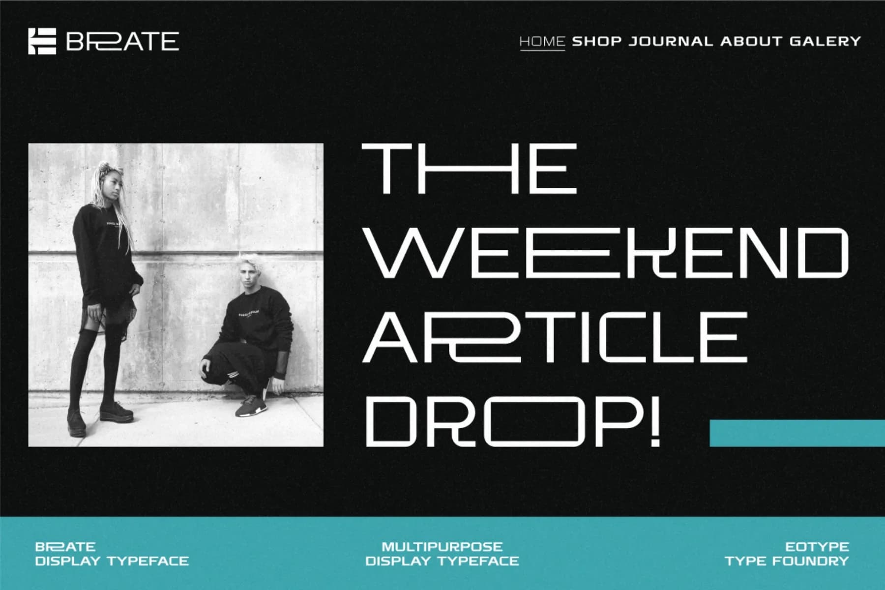 Brate Modern Grotesque Typeface