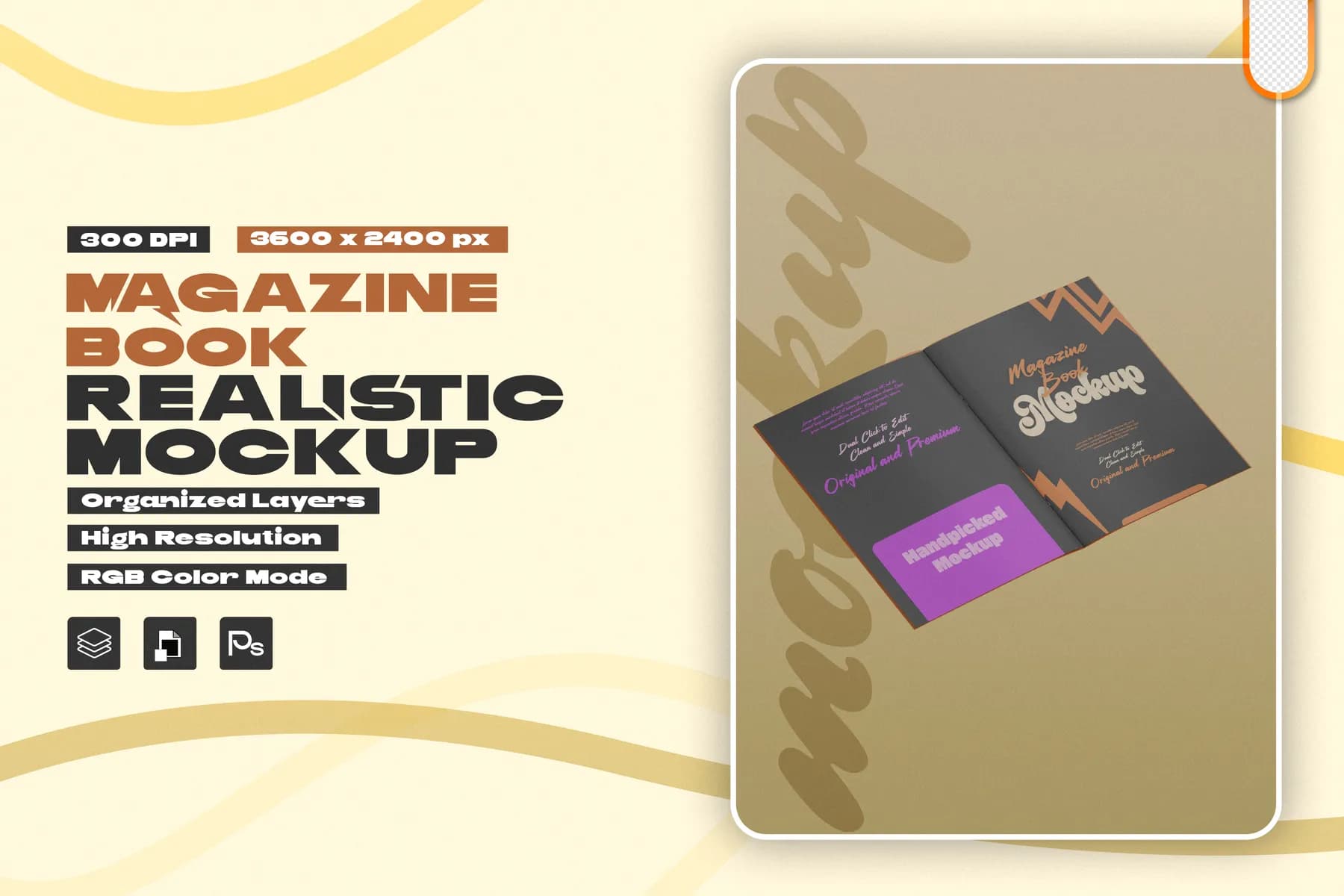 Realistic A4 PSD mockup set for showcasing professional magazine design