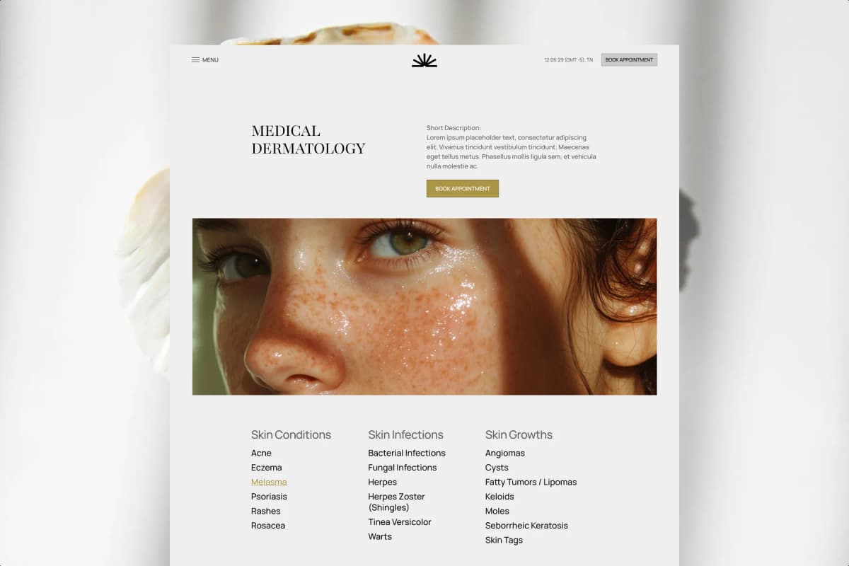 Veriskin -  Cosmetic and dermatology website