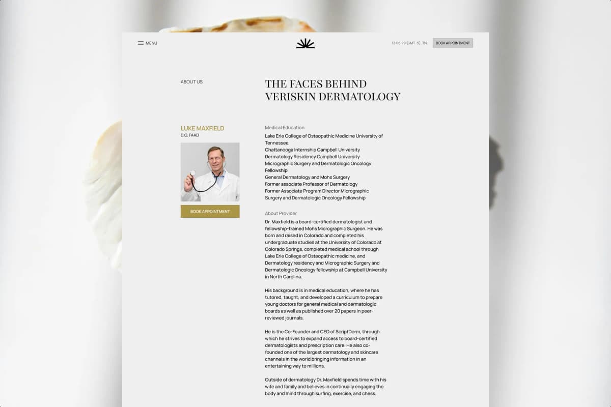 Veriskin -  Cosmetic and dermatology website