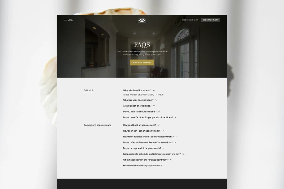 Veriskin -  Cosmetic and dermatology website