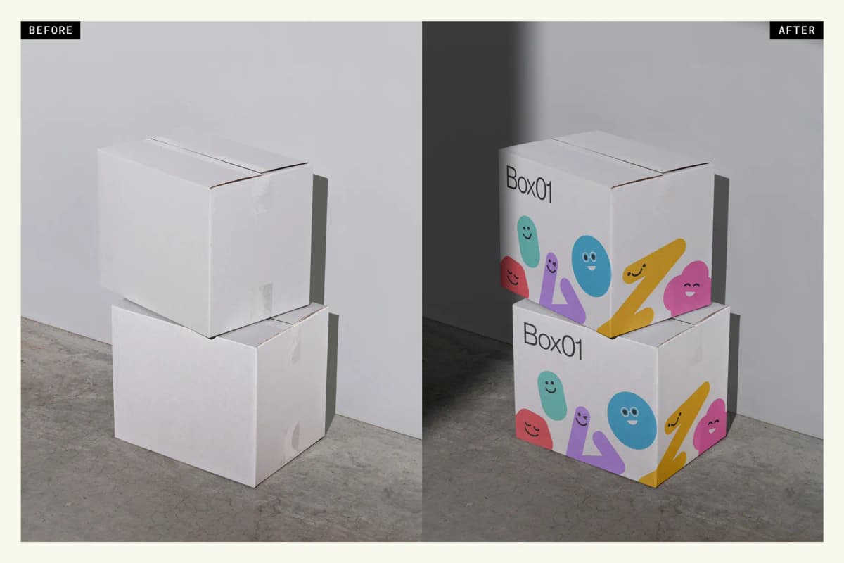 Shipping Box 01 Mockup