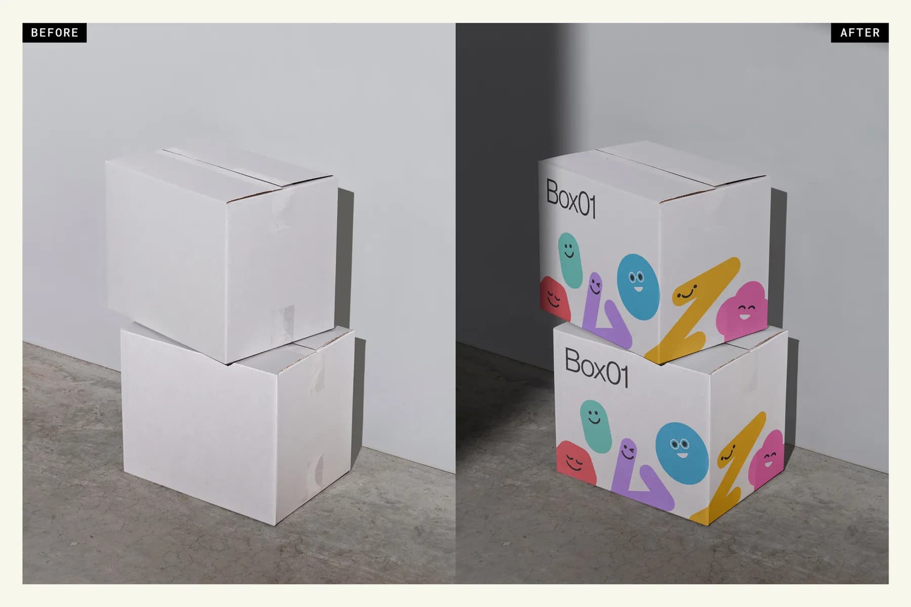 Shipping Box 01 Mockup