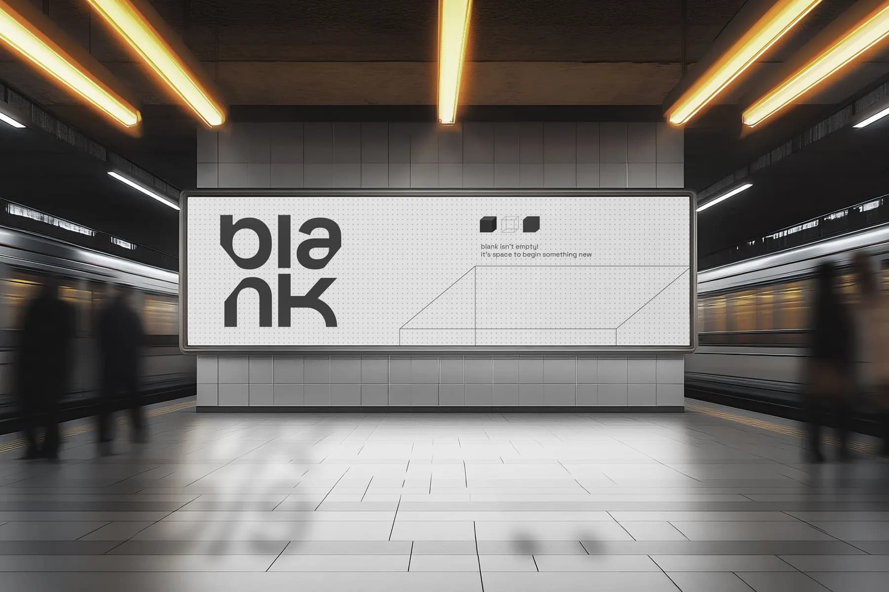 Subway Screen Mockup [Blank009]