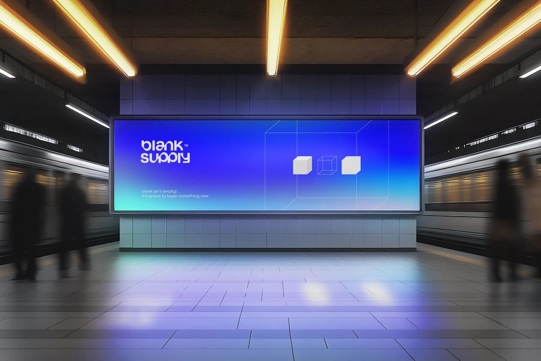 Subway Screen Mockup [Blank009]