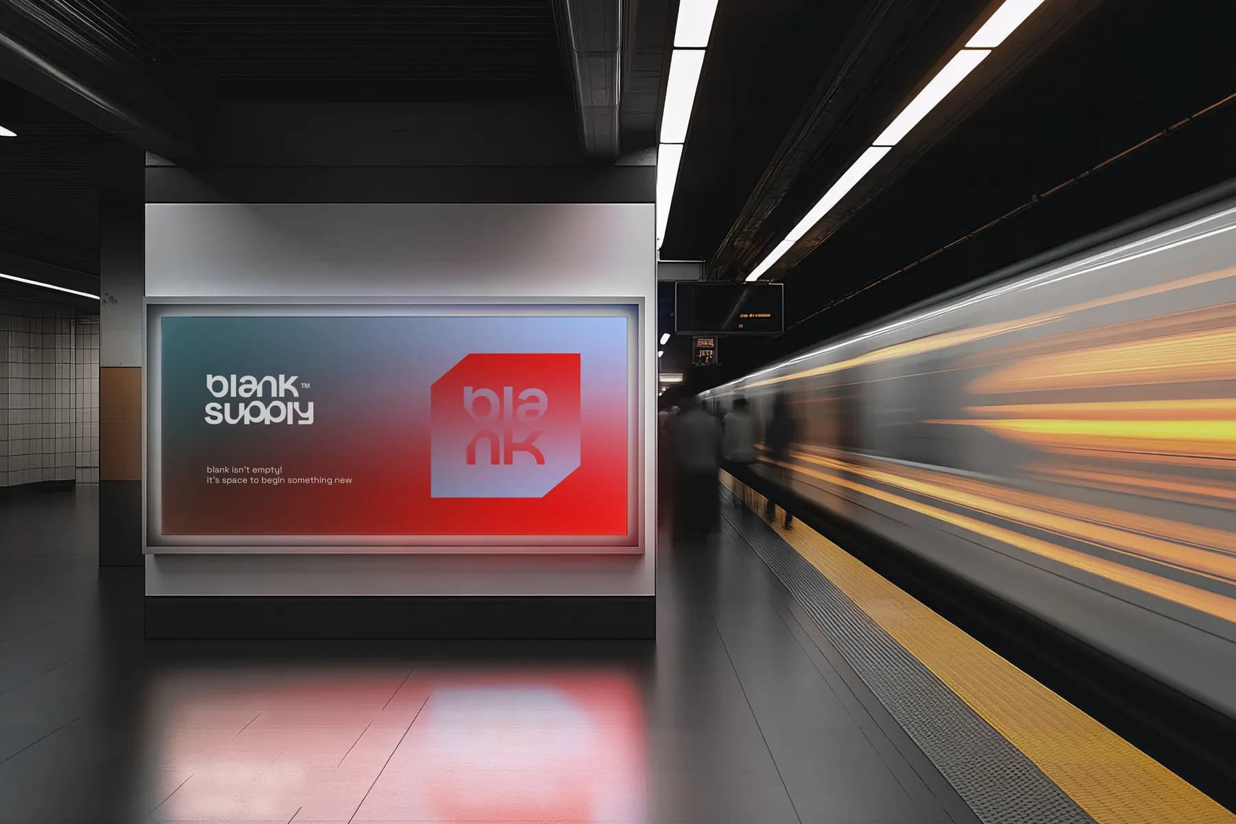 Subway Screen Mockup [Blank010]