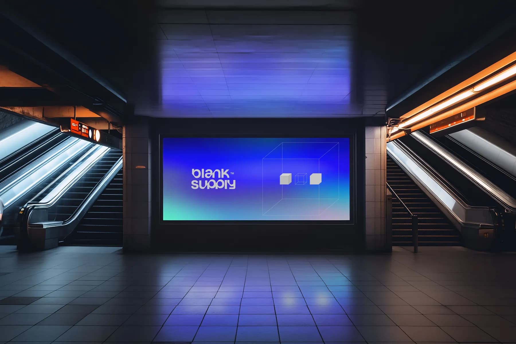 Subway Screen Mockup [Blank008]