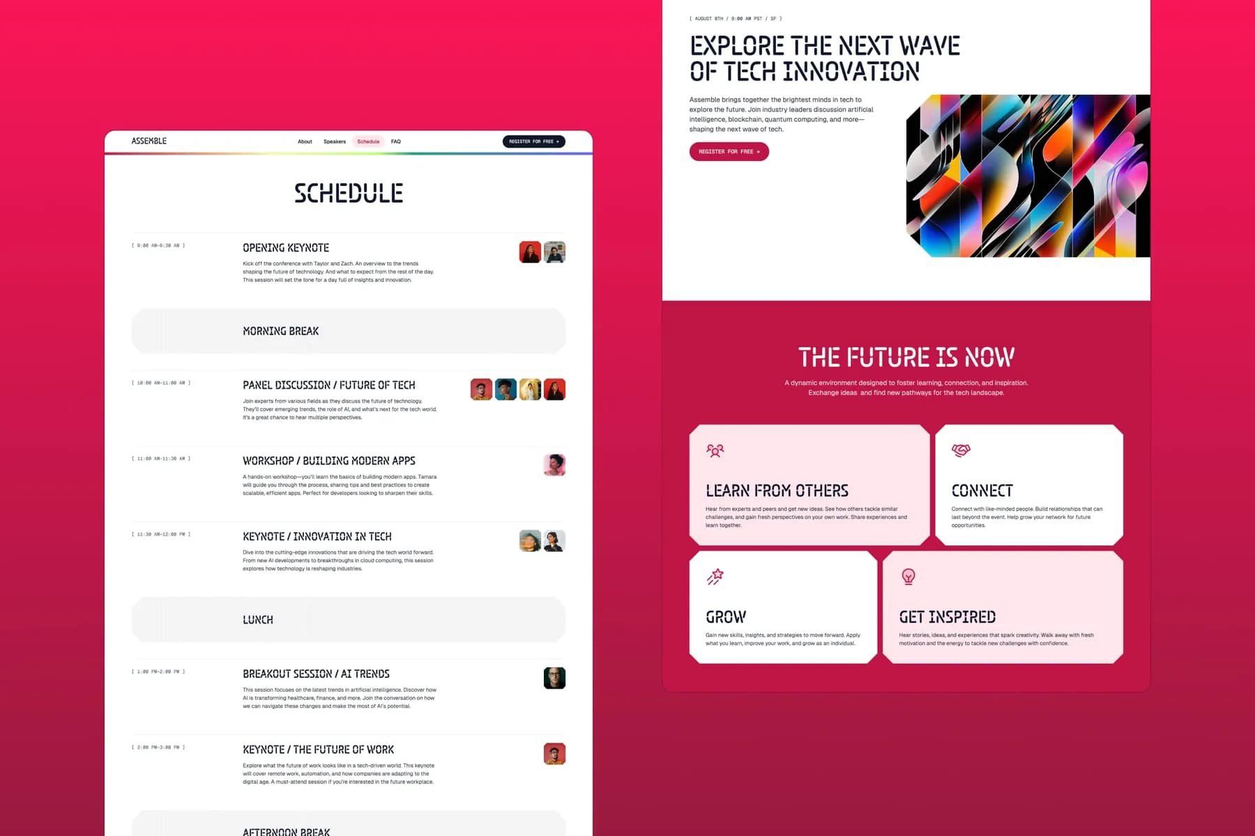 Assemble Event & Conference · Framer Template