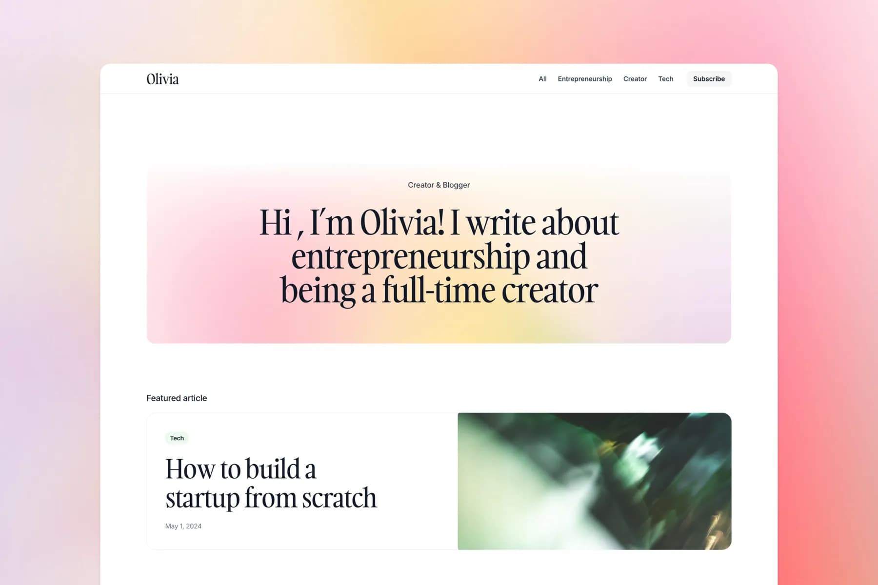 Compose Blog · Framer Template