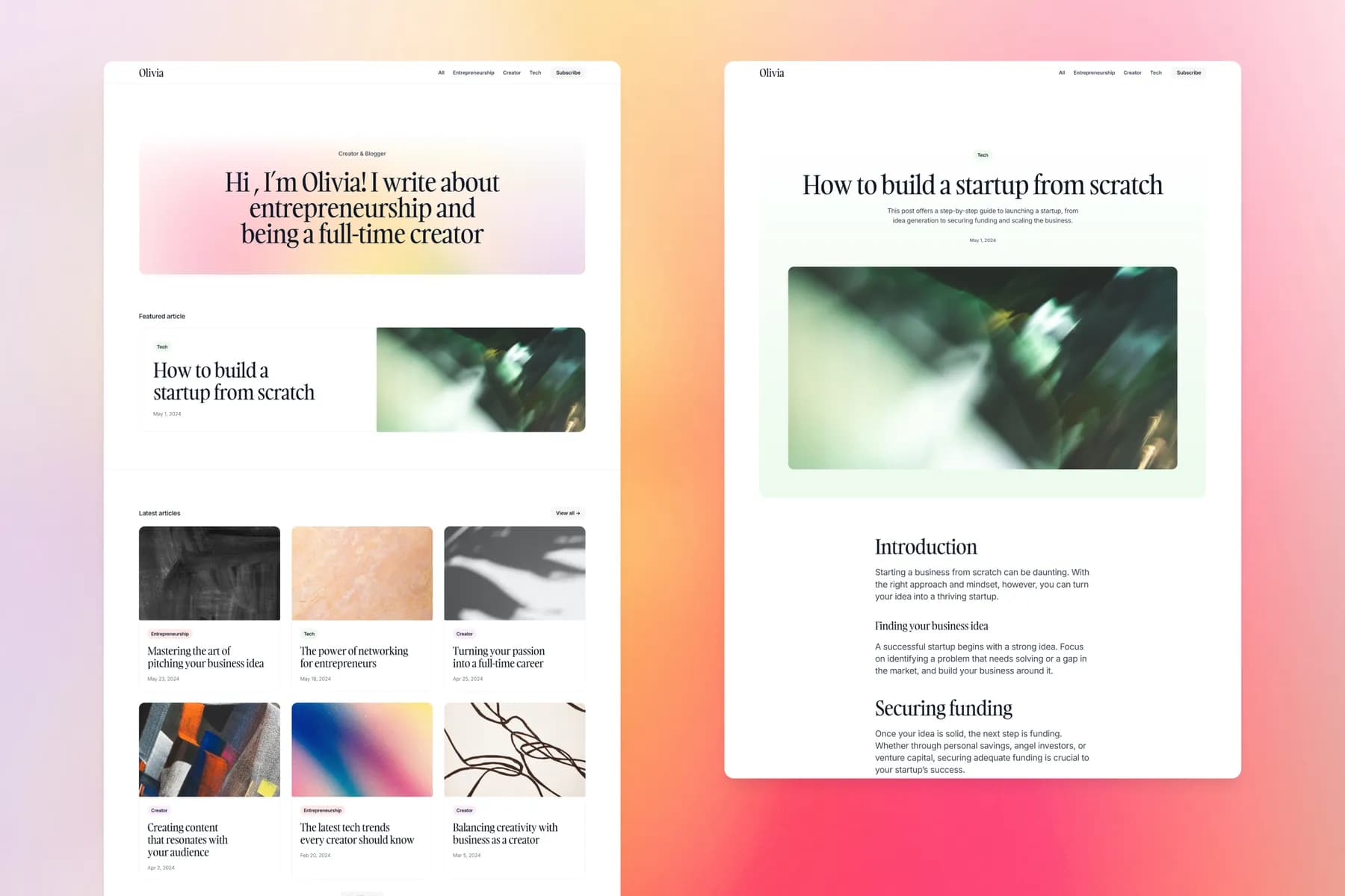 Compose Blog · Framer Template