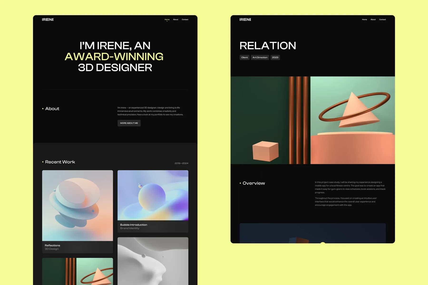 Irene Portfolio · Framer Template [FREE]