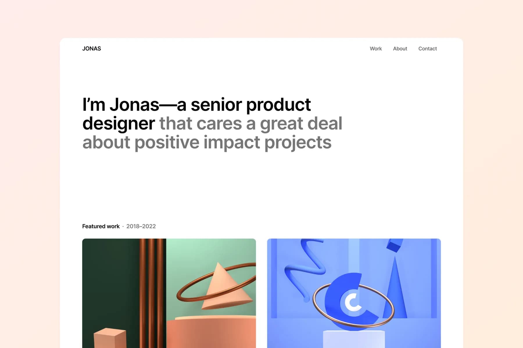 Jonas Portfolio · Framer Template [FREE]