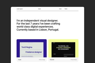 Minimal Design Portfolio · Framer Template
