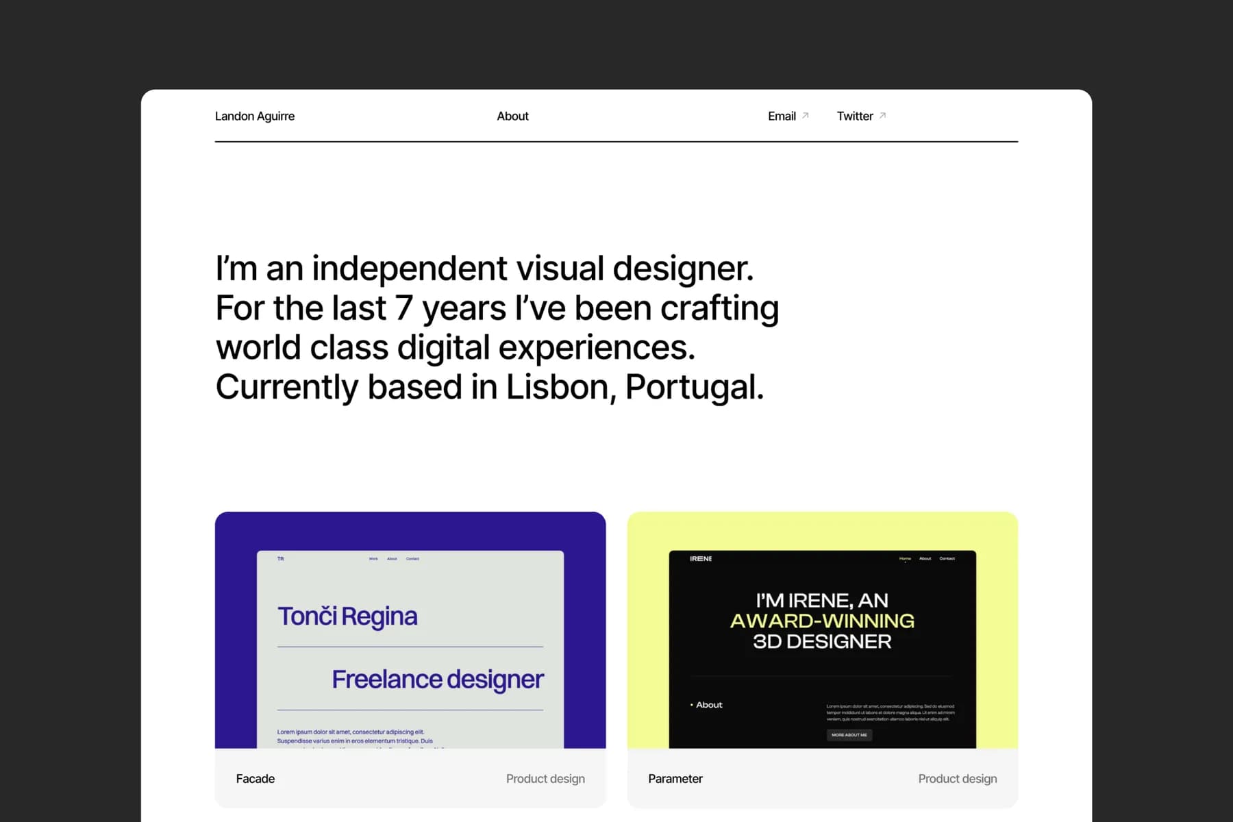 Minimal Design Portfolio · Framer Template [FREE]