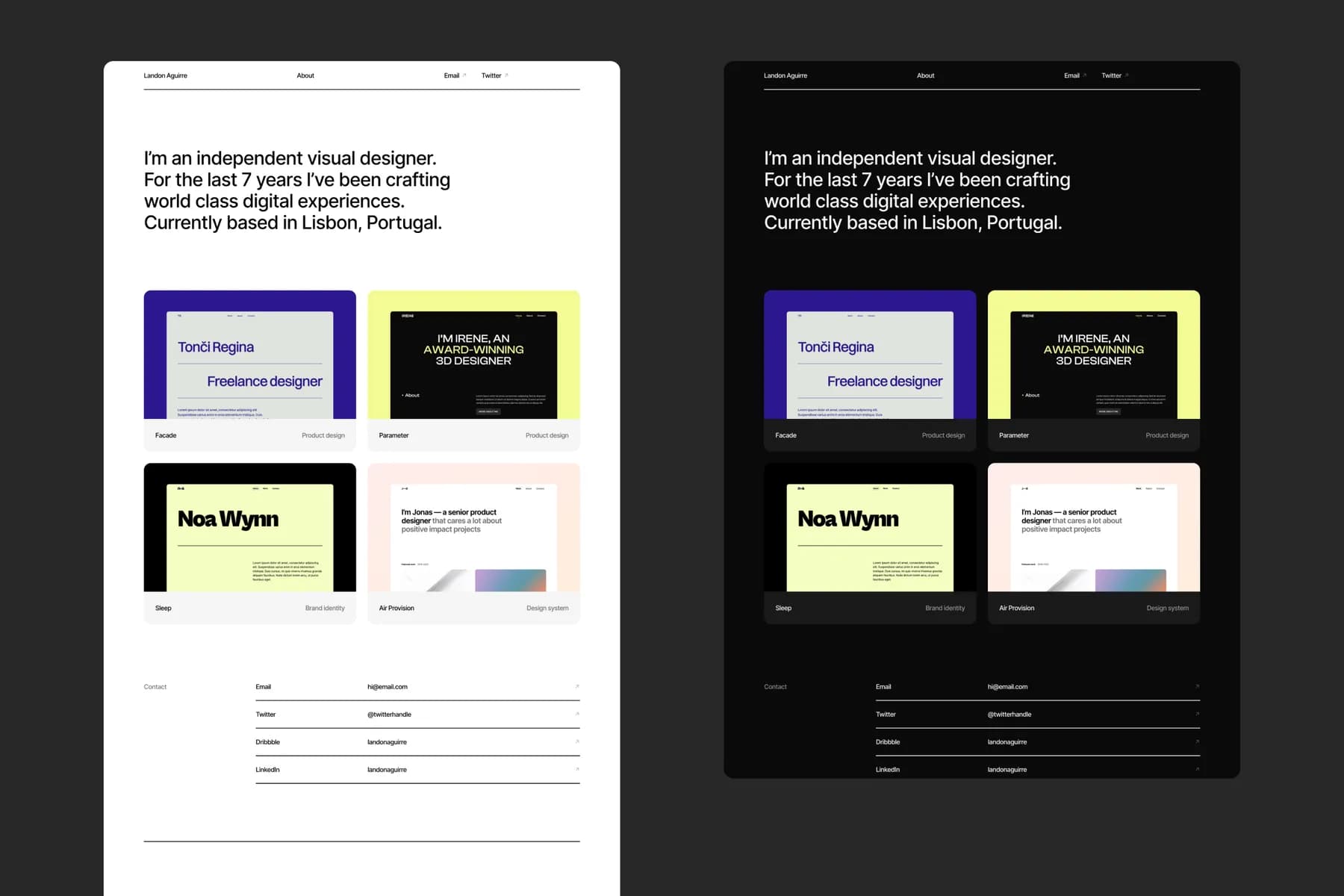 Minimal Design Portfolio · Framer Template
