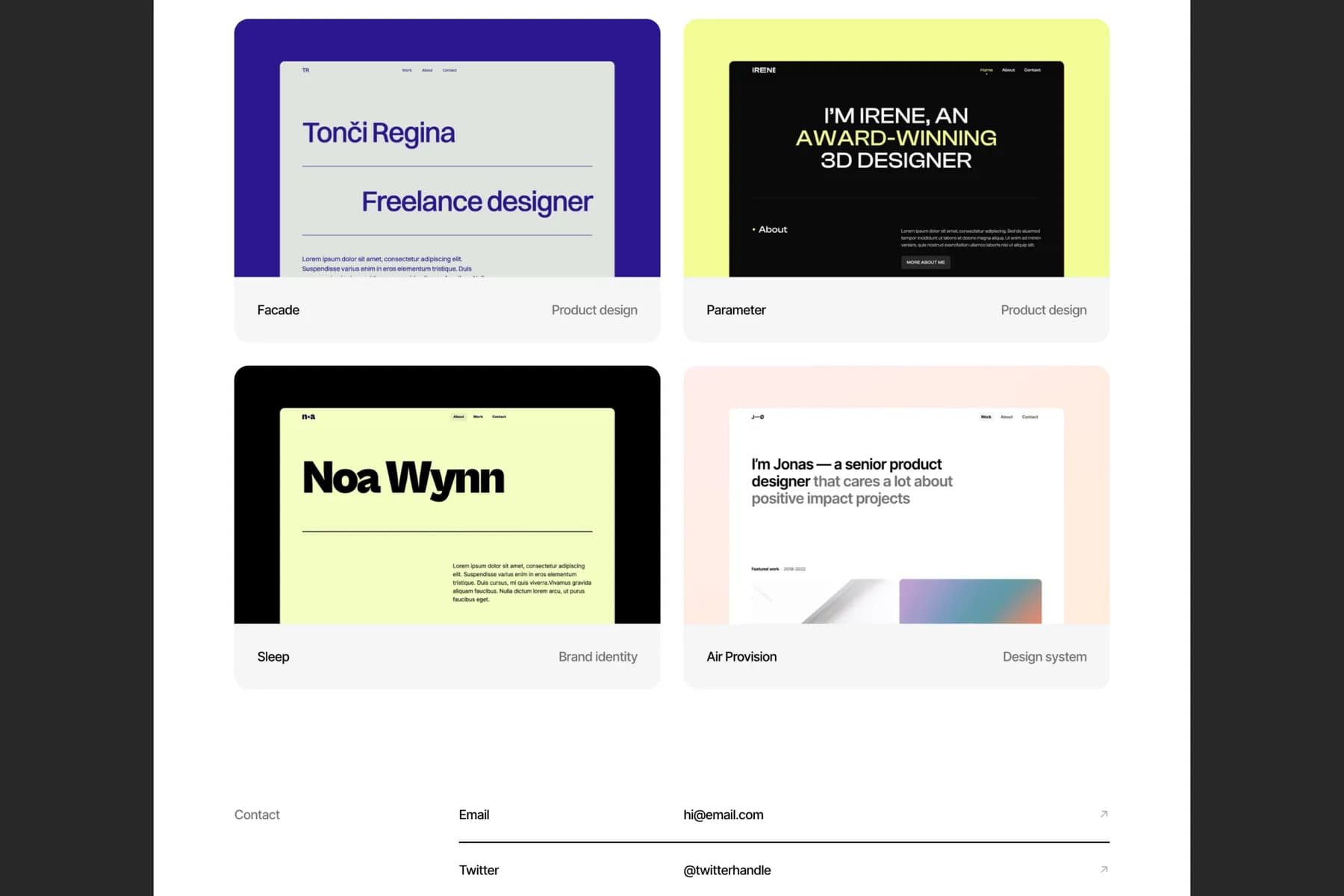 Minimal Design Portfolio · Framer Template