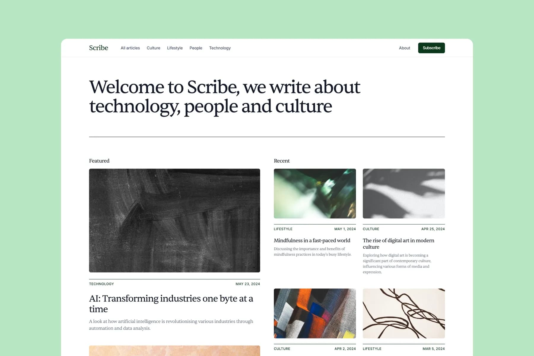 Scribe Blog · Framer Template [FREE]