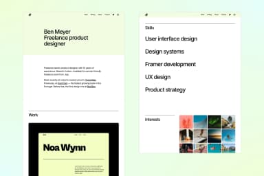 Sharp Portfolio · Framer Template [FREE]