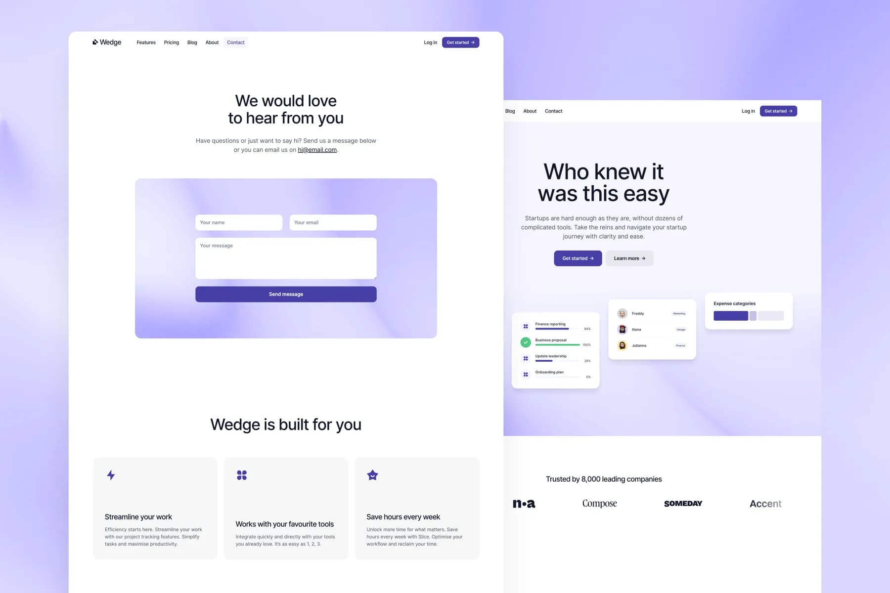 Wedge SaaS · Framer Template [FREE]