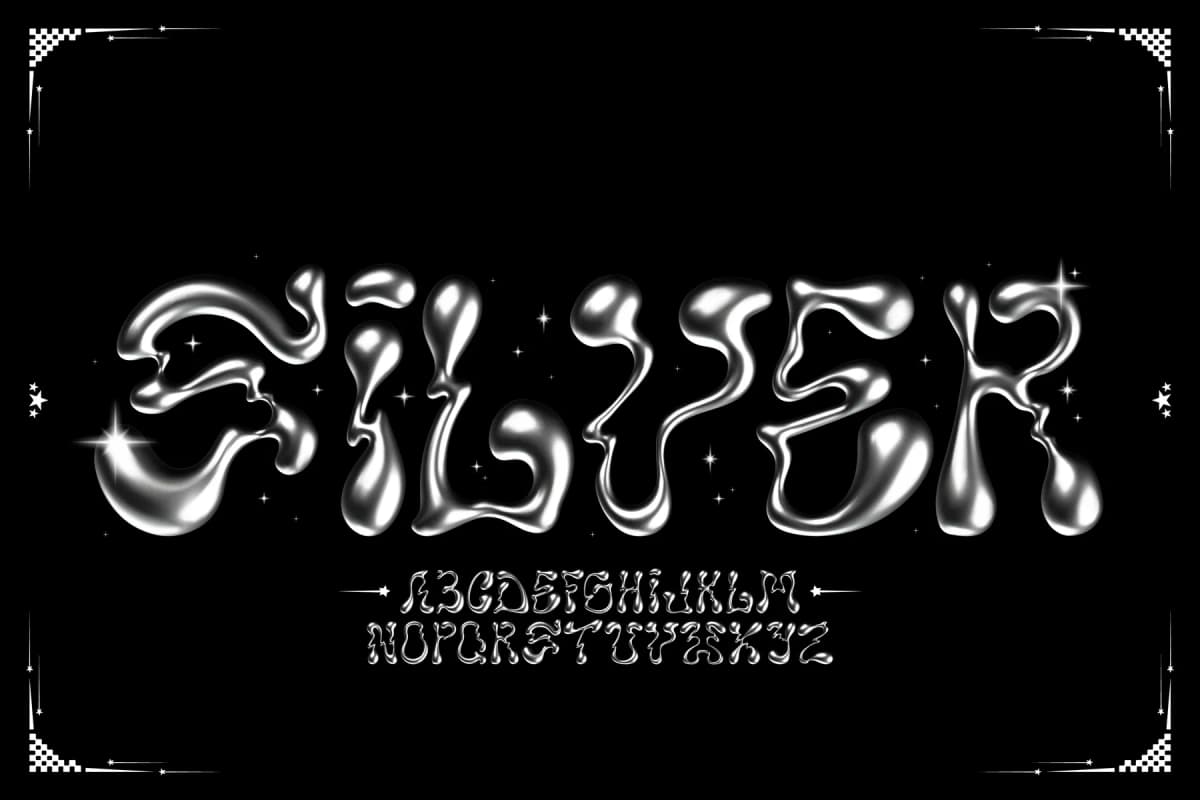 3D SILVER VECTOR FONT