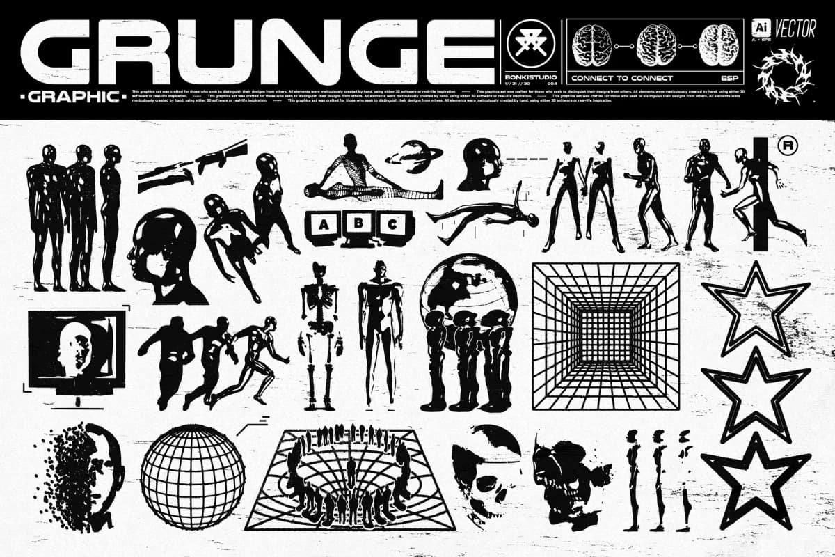 BIG PACK GRUNGE BRUTALISM GRAPHIC