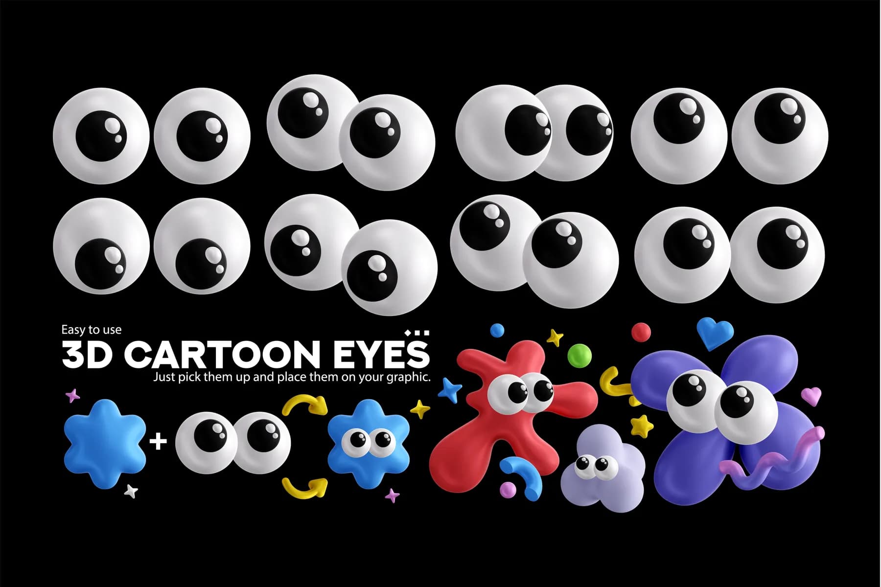 COLORFUL 3D CARTOON SHAPES