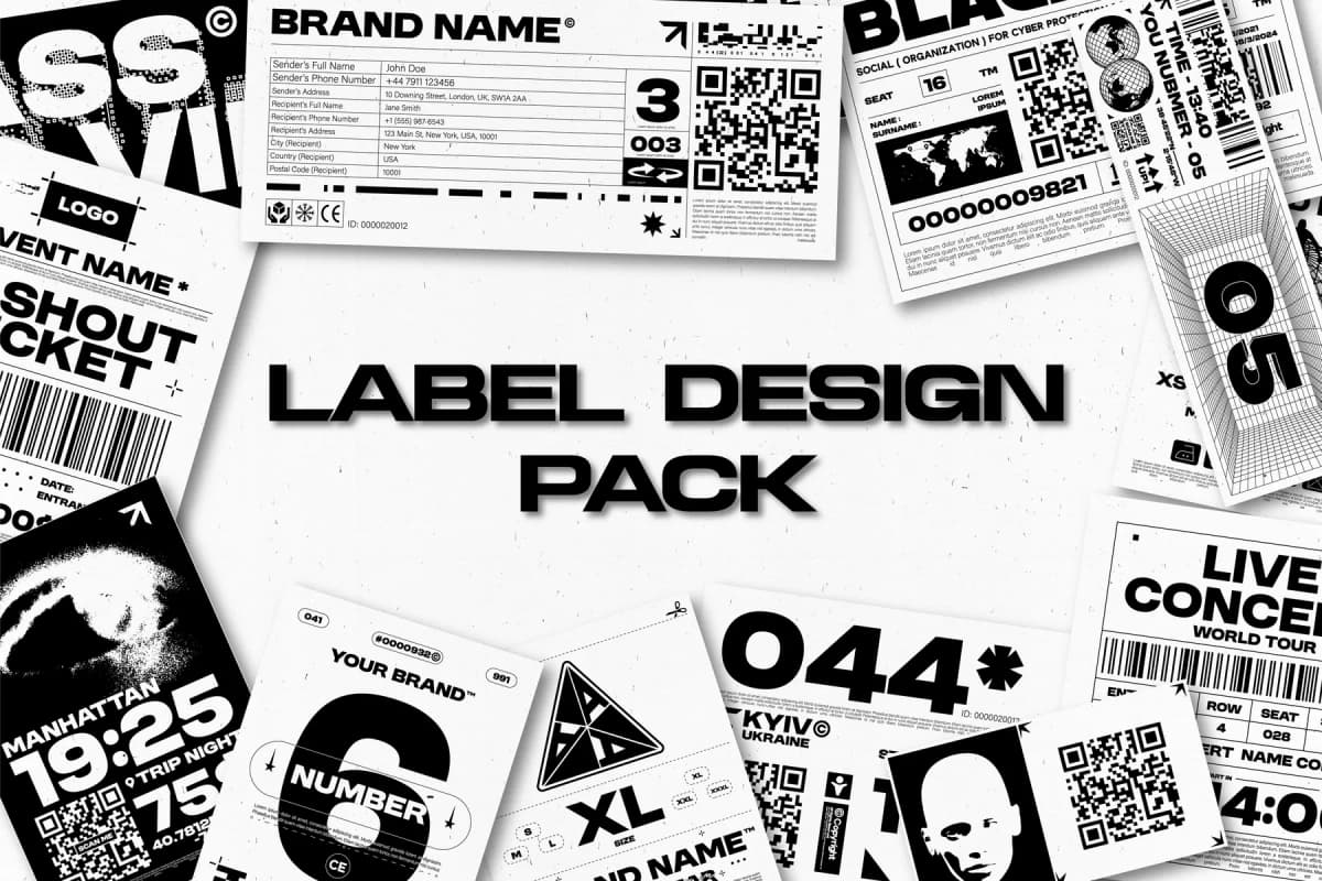 BRUTALISM LABEL DESIGN PACK