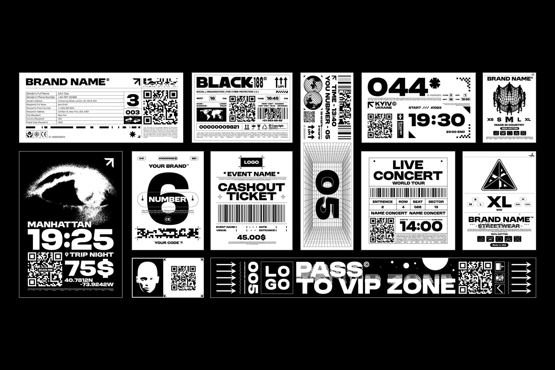 BRUTALISM LABEL DESIGN PACK