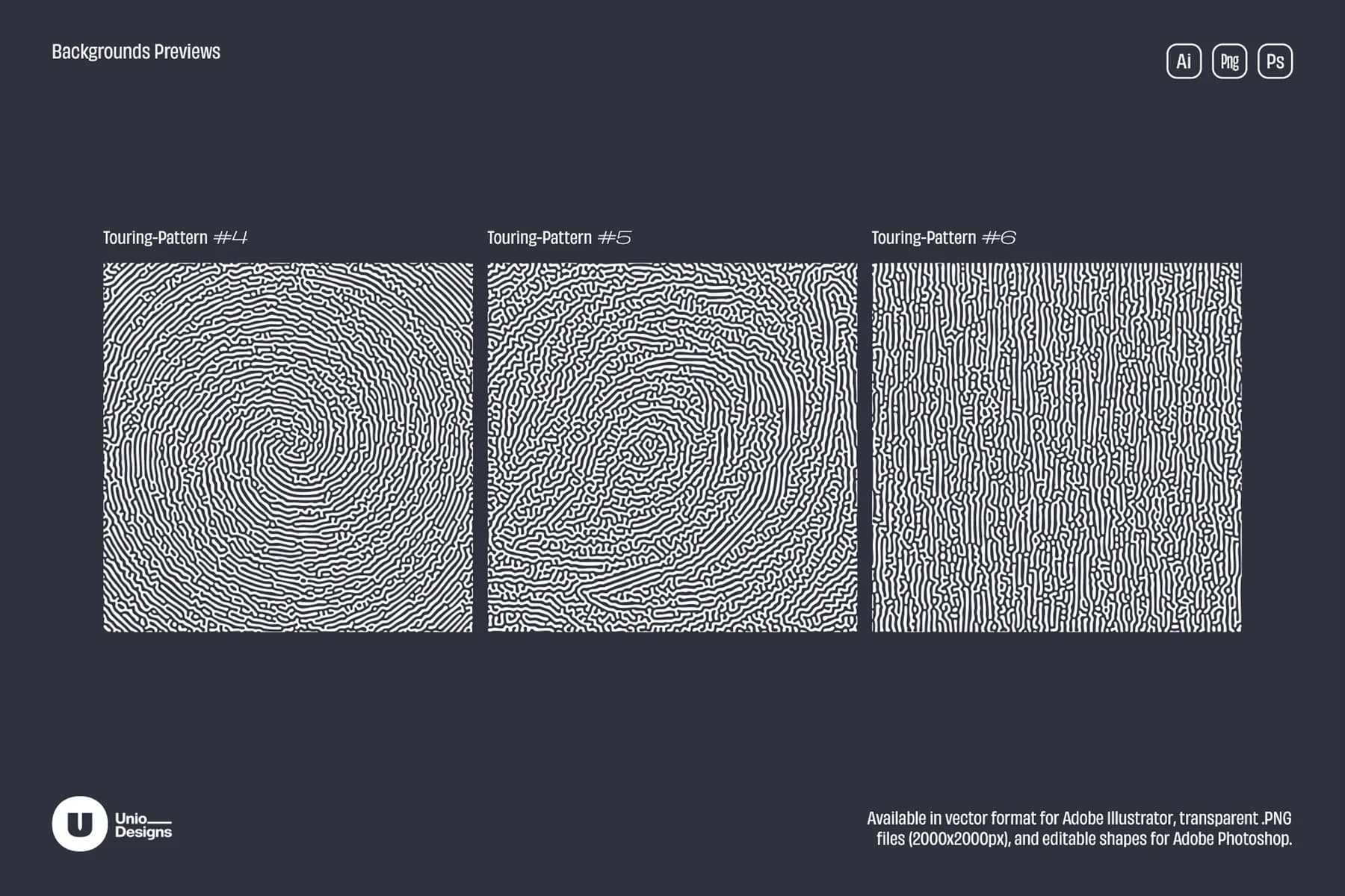 Turing Patterns - 16 Backgrounds
