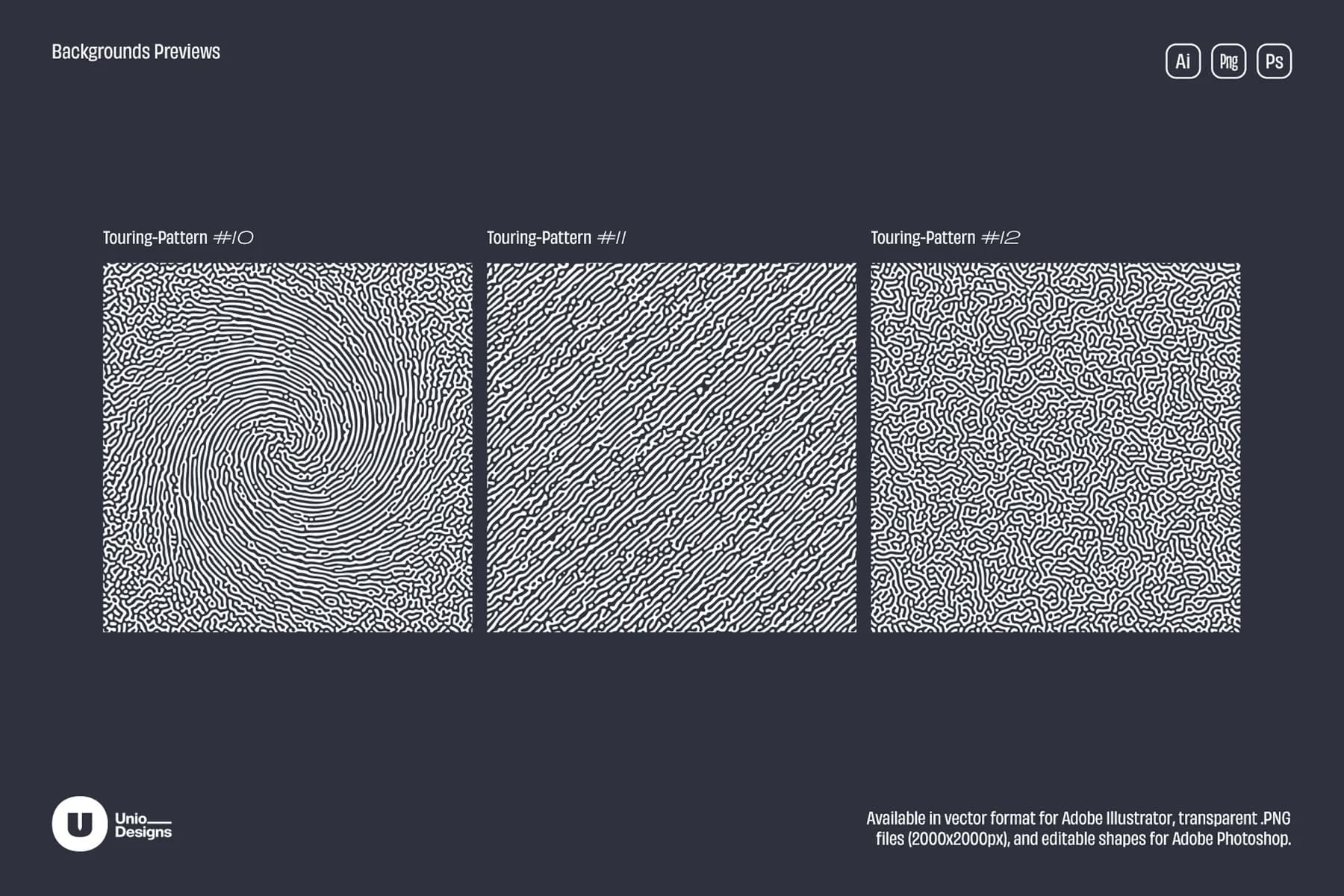 Turing Patterns - 16 Backgrounds