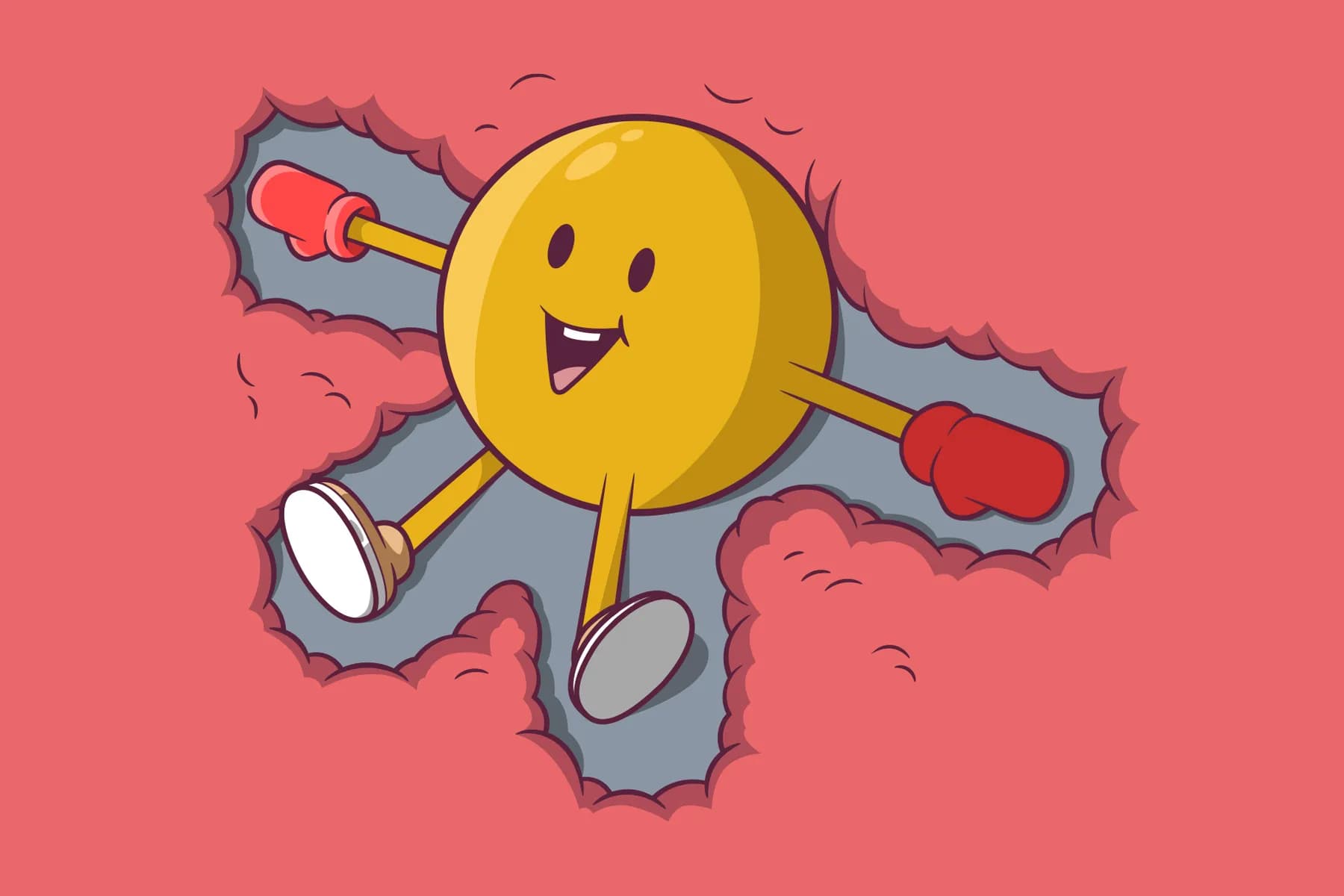 Cute Emoji Character Making Snow Angels