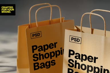Paper Shopping Bag Mockup Set