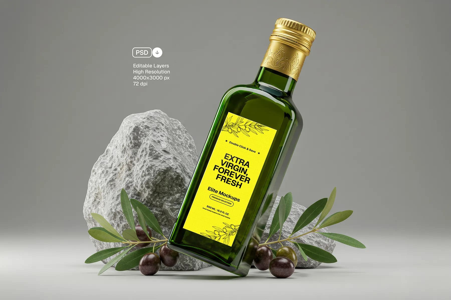 Olive Oil Bottle Mockup