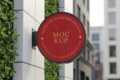 Wall Signboard Mockup