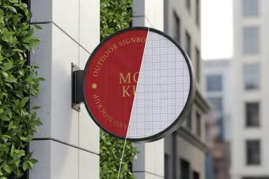 Wall Signboard Mockup