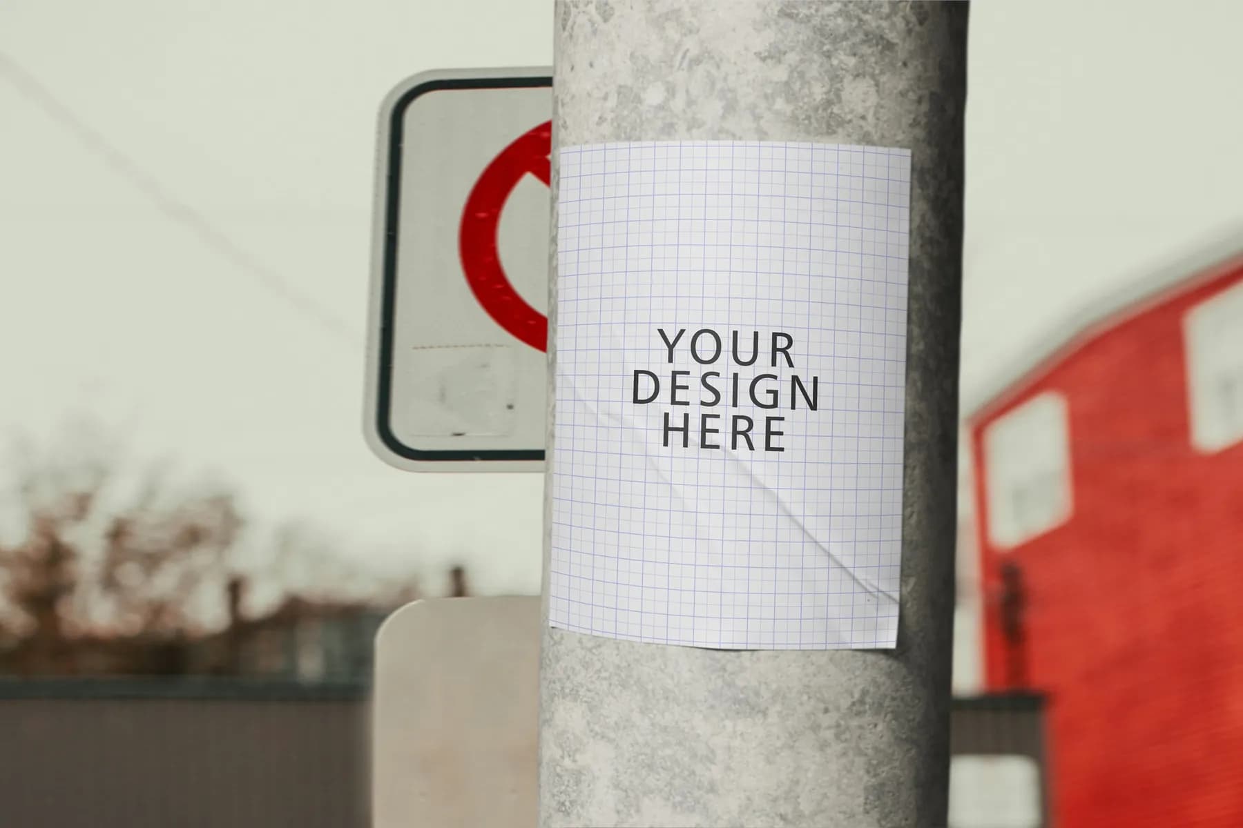 Glued Poster Mockup