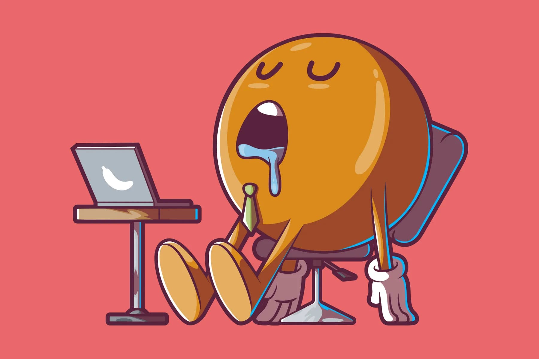 Tired Emoji Taking a Nap vector illustration. 