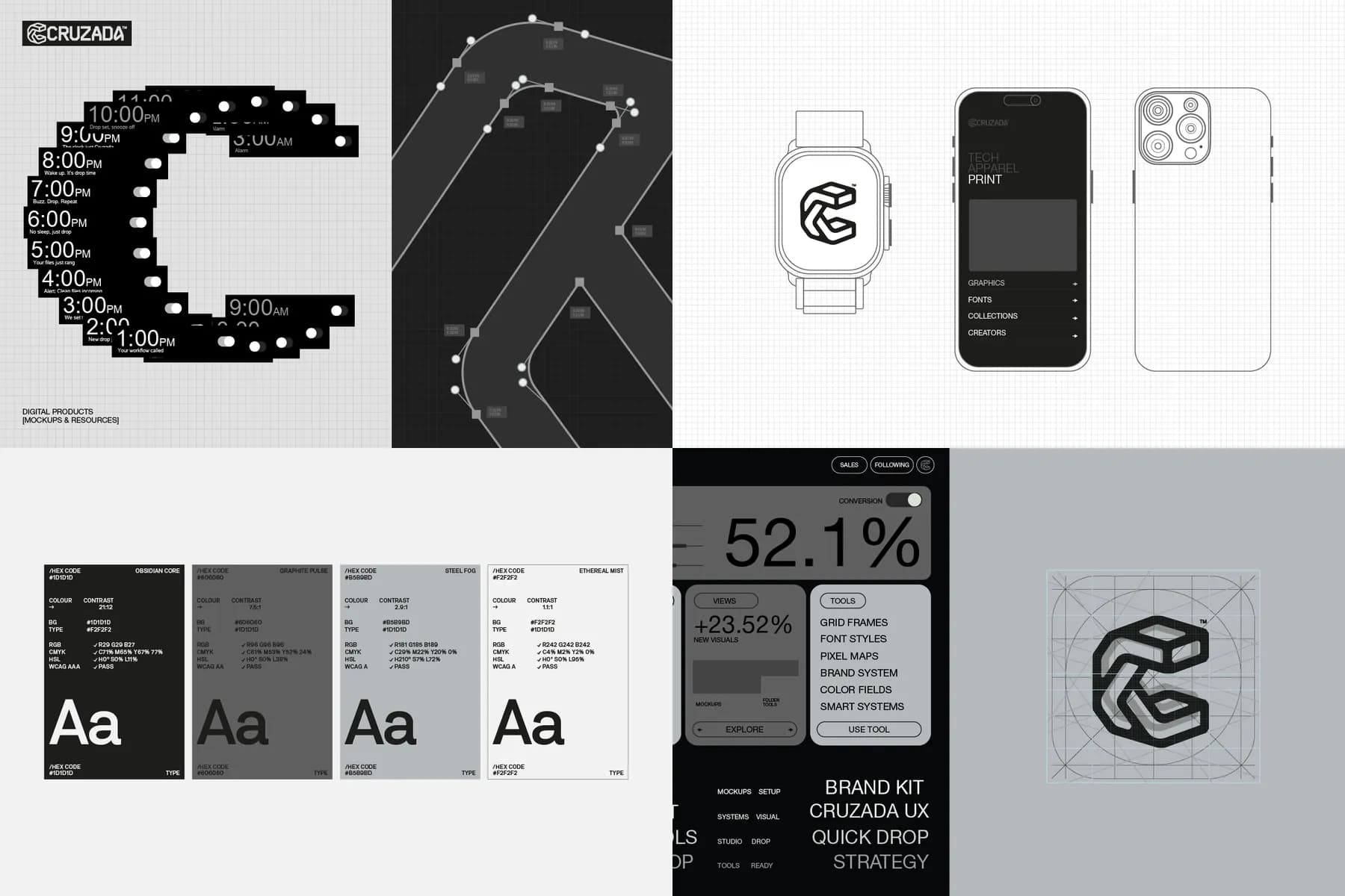 Swiss Style Brand Guidelines Presentation – 30 Illustrator Grids Graphics