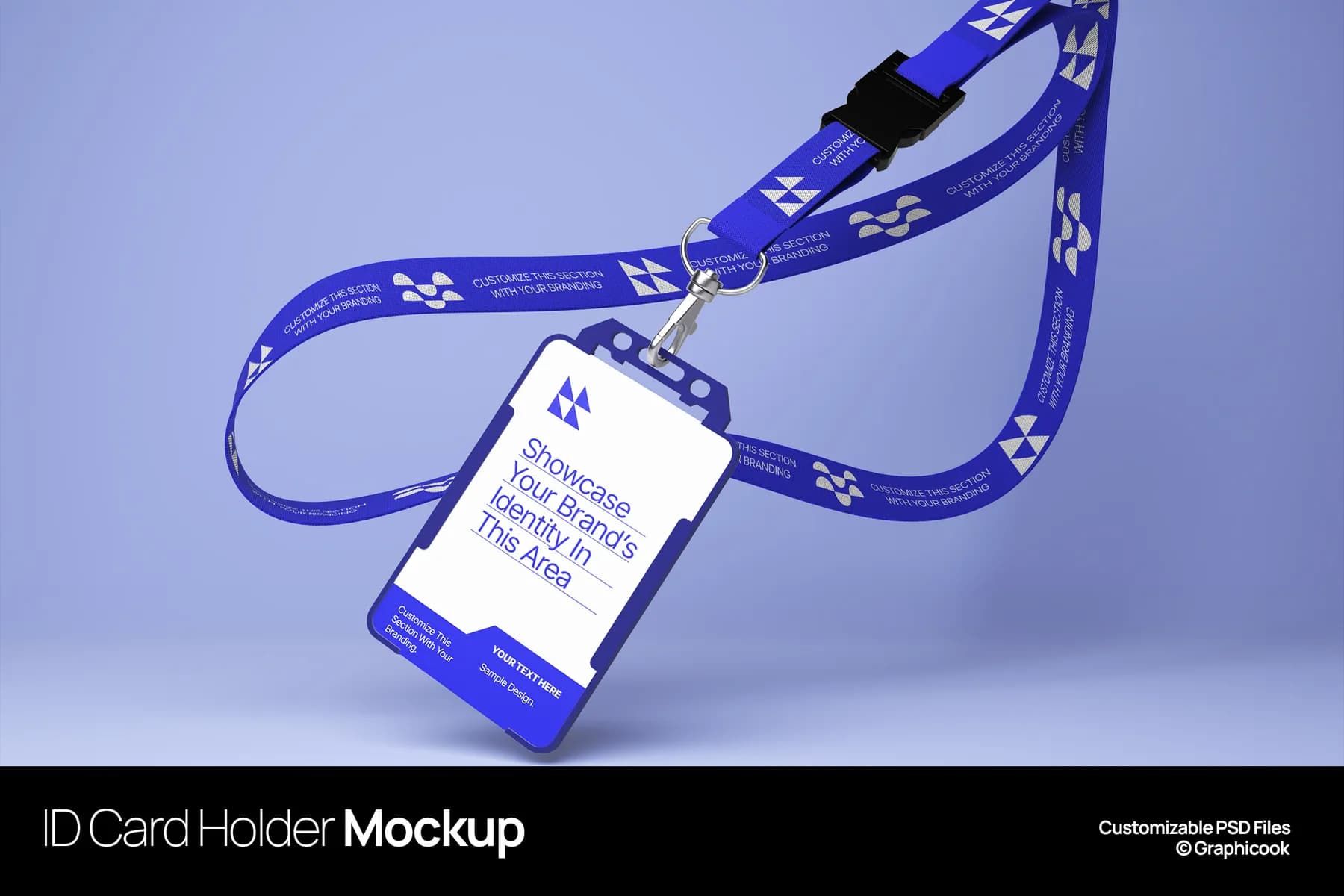 ID Card Lanyard With Sleeve Mockup